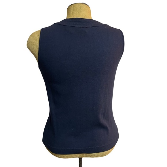 Christopher & Banks  women’s navy V-neck tank top size small - Picture 2 of 5